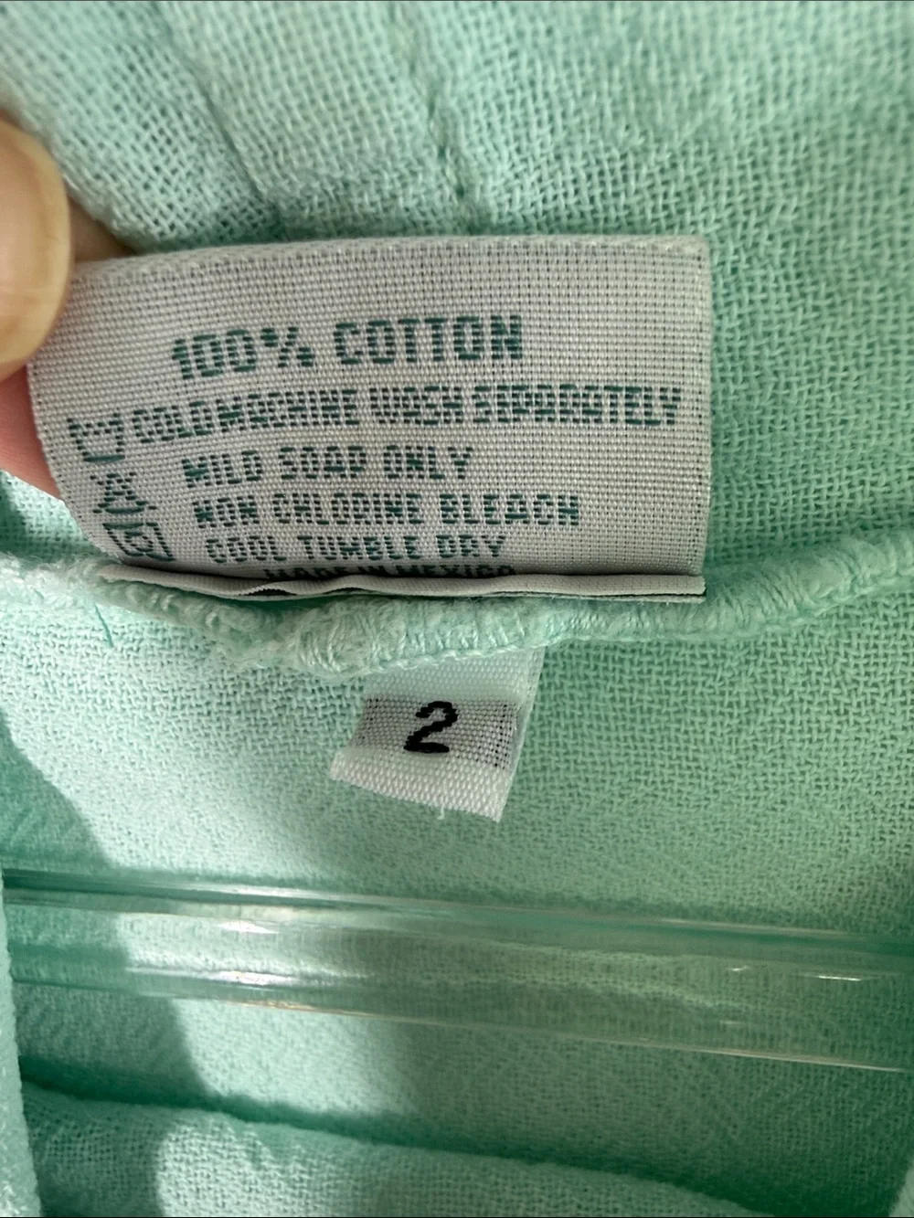 Oh My Gauze! Aqua mint green cowl neck sleeveless asymmetrical hem top size L/XL